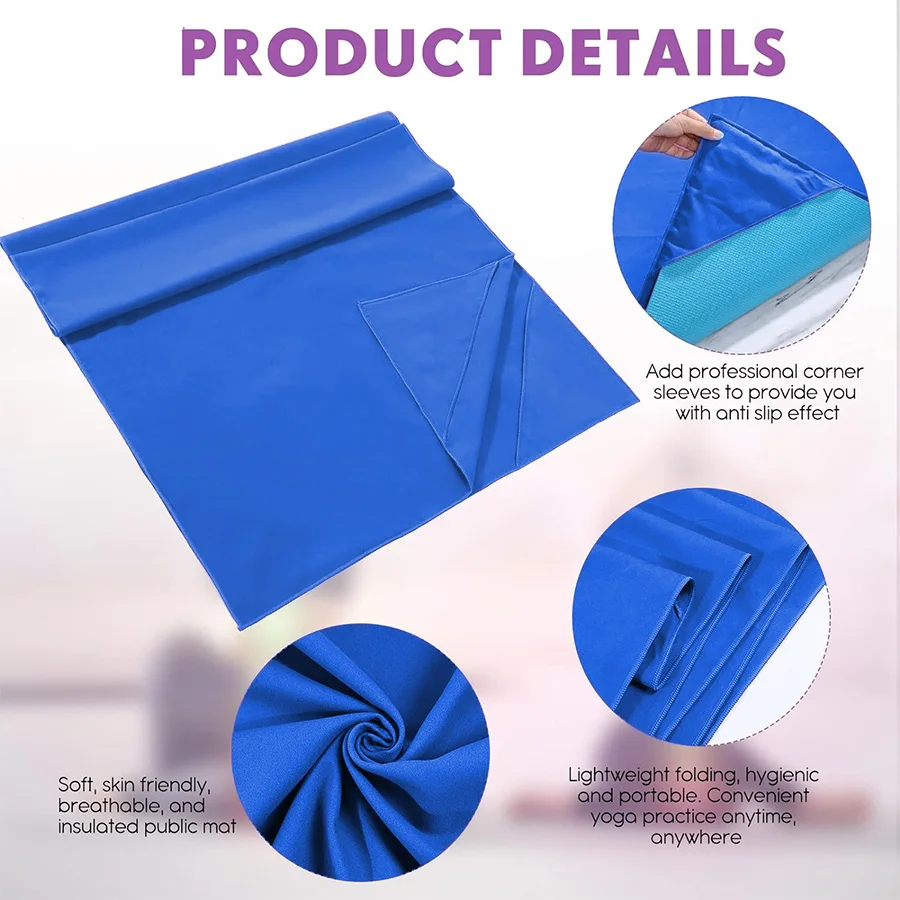 1-pcs Yoga Mat Towel - Microfibre quick-drying towel, non-slip, moisture wicking, suitable for hot yoga, power yoga 5
