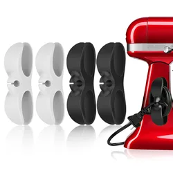 Compact Kitchen Appliance Cord Organizer - Universal Cord Holder and Winder (4pcs white black)