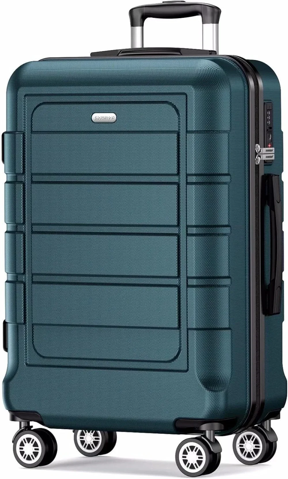 

SHOWKOO Luggage PC+ABS Durable Expandable Hardside Suitcase with Double Spinner Wheels TSA Lock 28-Inch, Armygreen