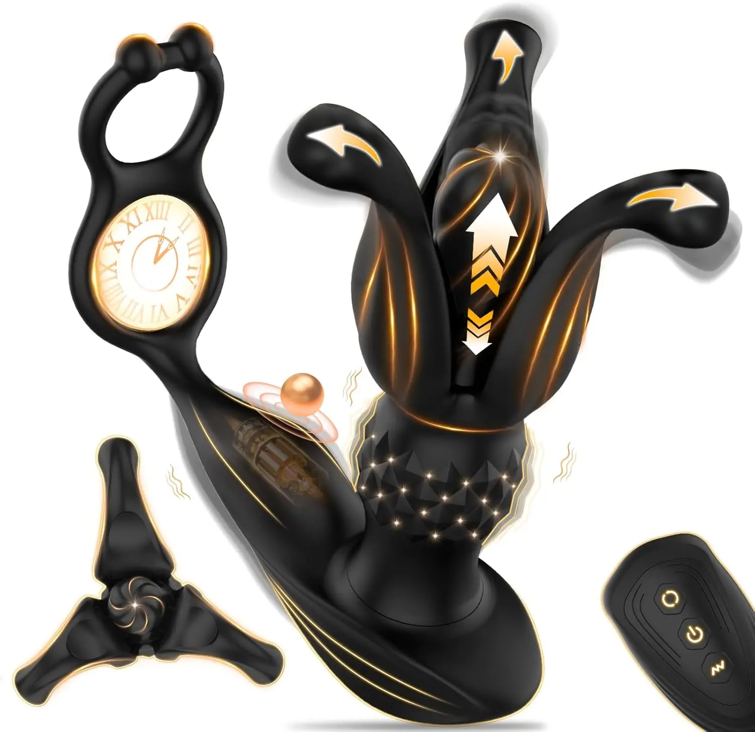 Fernbedienung Männliches Prostata-Massagegerät Analvibrator mit Dual Ring Buttplug Anal Expander Butt Plug Erwachsene Sexspielzeug für Männer Homosexuell