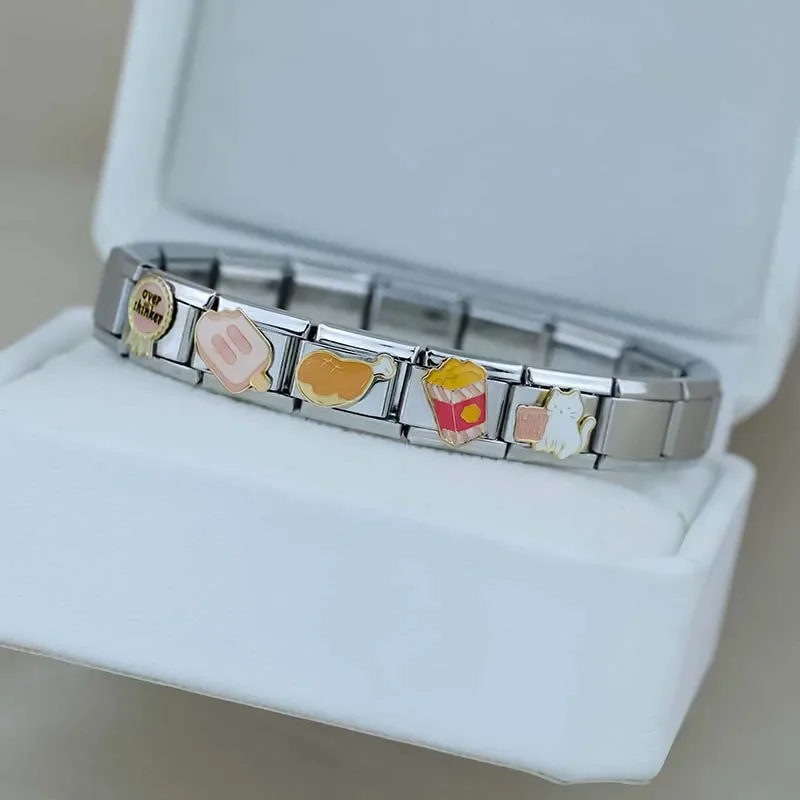 Italian Charms Links Stainless Steel Bracelet DIY Jewelry