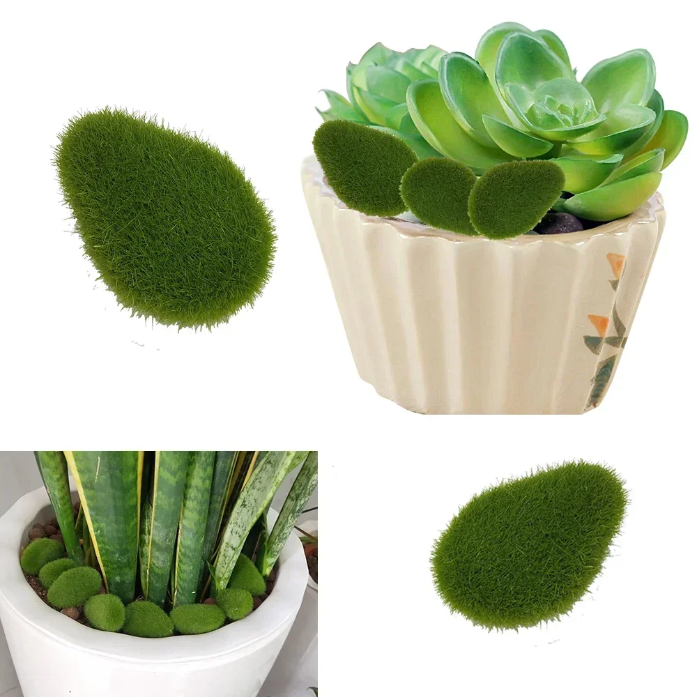 For Garden and Crafting Fake Stone Simulation Plant DlY Decoration Creative Crafts Artificial Moss Rocks 30pcs Green