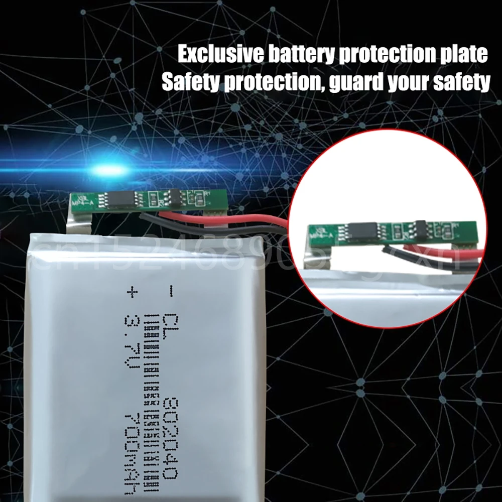 Batería recargable de polímero de litio para coche, dispositivo de 3,7 V, 802040 mah, para MP3, MP4, GPS, grabadora, Auriculares Bluetooth, baterías