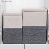 Washable Cotton Linen Fabric Folding CD Storage Box Foldable Bins Toys Organizer With Lid Storage Basket Laundry Basket 1