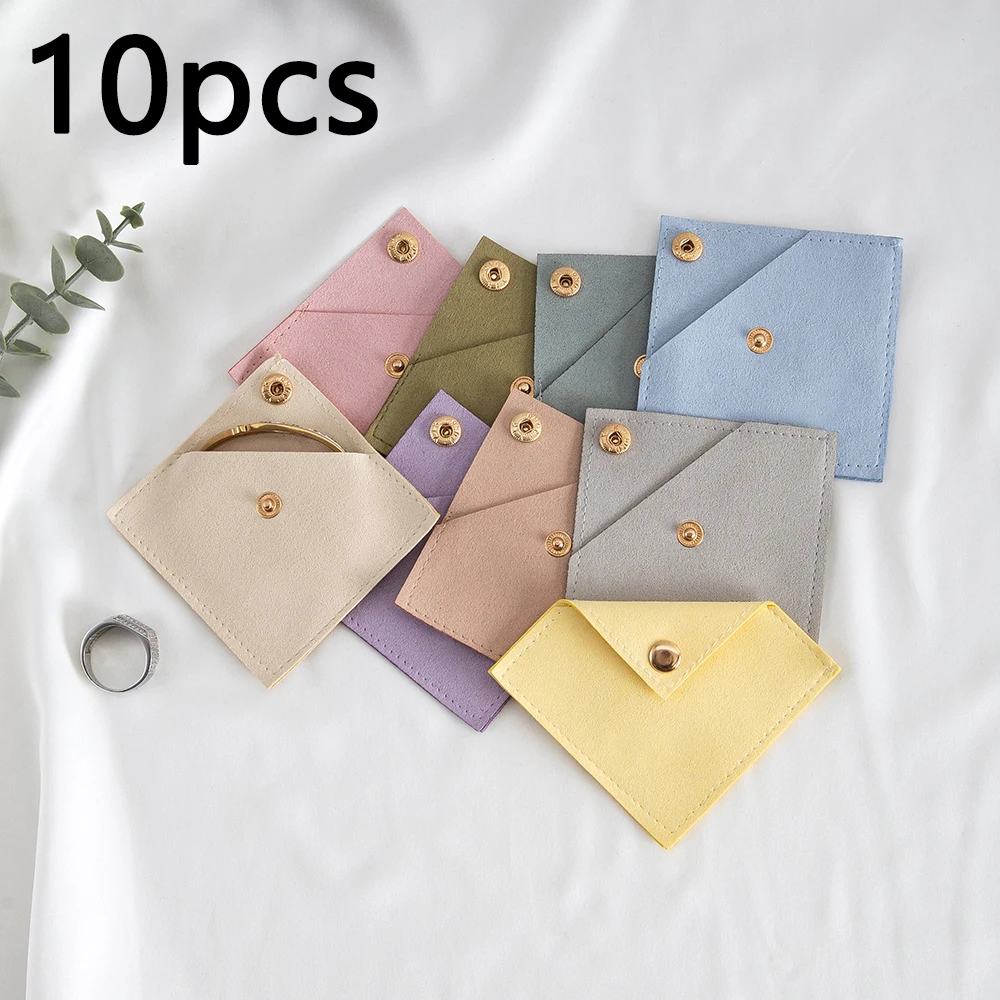 Elegant Suede Microfiber Jewelry Pouch with Button Closure