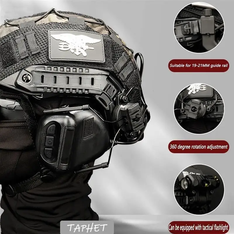 Telescope Binoculars Shooting Goggles Airsoft Helmet Set Tactical Headphones Goggles Dual-pass Telescope