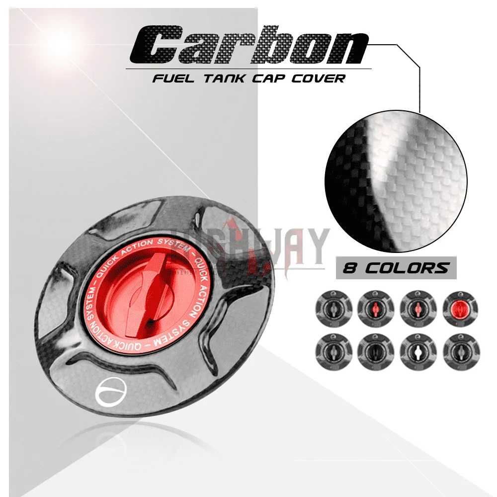 

FlatWeave Carbon Fiber Motorcycle Accessories Quick Release Key Fuel Tank Gas Oil Cap Cover for Ducati STREETFIGHTER 1098 848