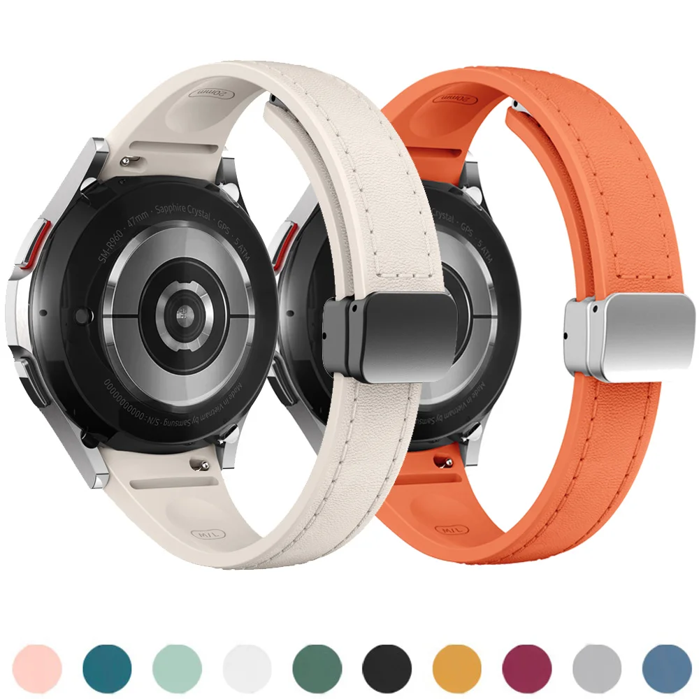 Premium Dual-Material Slim Watch Strap - Genuine Leather and Silicone