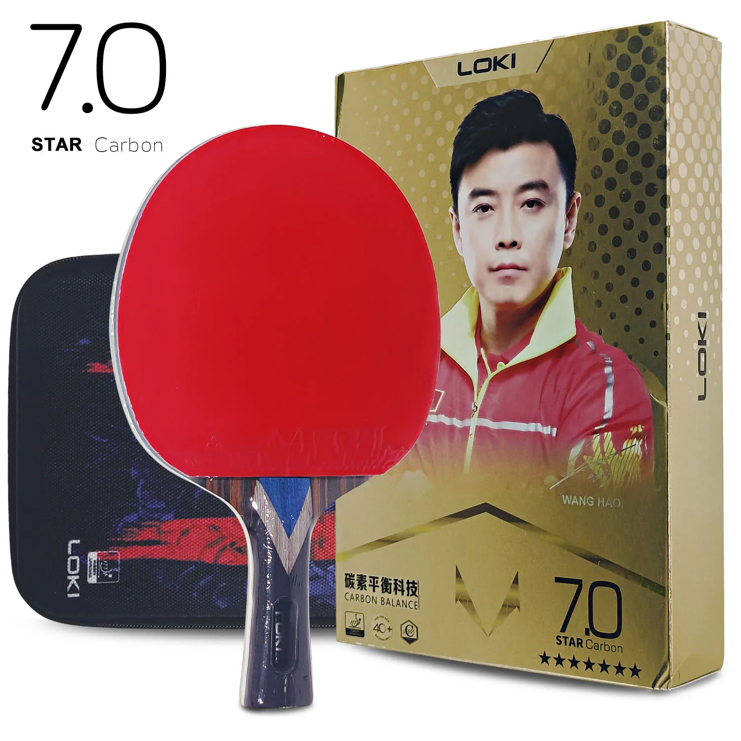 Table Tennis Racket Loki RXTON R-Series 5/6/7 Star Carbon Balance Offensive Ping Pong Racket Professional Hollow Handle