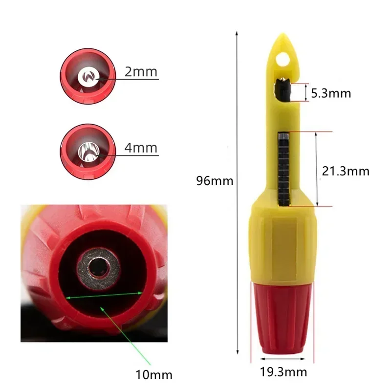 Insulation Wire Piercing Puncture Probe Test Hook Clip with 2mm/4mm Socket Automotive Car Repair 2PCS