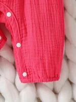 Girls Soild Cotton Long Sleeve With Button Baby Summer&Spring Streetwear Bodysuit 4