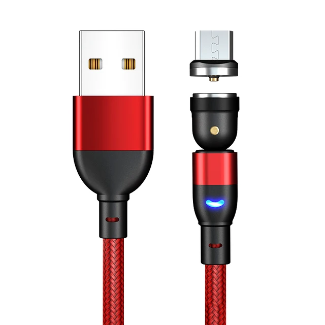 ZUIDID 540 Rotate Magnetic Cable Fast Charging Magnet Charger Micro USB Type C Cable Mobile Phone Wire Cord For iPhone Xiaomi RED Micro USB