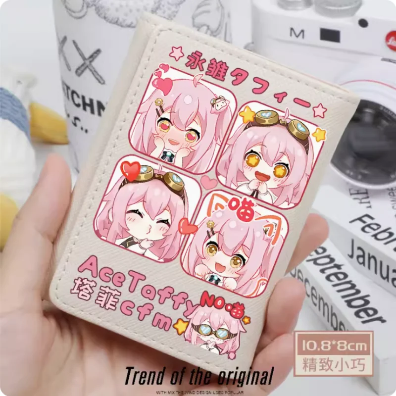 Anime Vtuber Ace Taffy  Fashion Wallets PU Purse Card Holder Hasp Money Bag Cosplay Gift B039