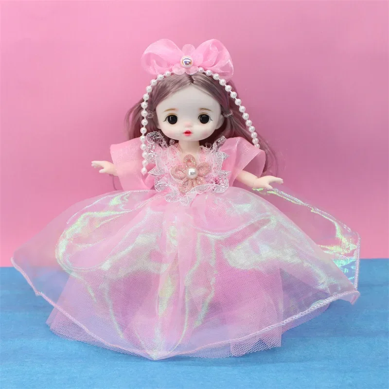 인형 및 액세서리 의류 세트, 여러 개의 움직일 수 있는 관절, 3D 시뮬레이션 눈, 생일 선물 장난감, 16cm