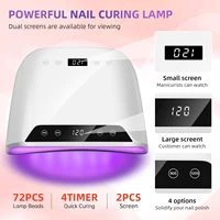 72LEDS Nail Drying Lamp For Nails Gel Polish With 4 Timer Setting HD Display Screen Auto Sensor Professional Nail Drying Machine 2