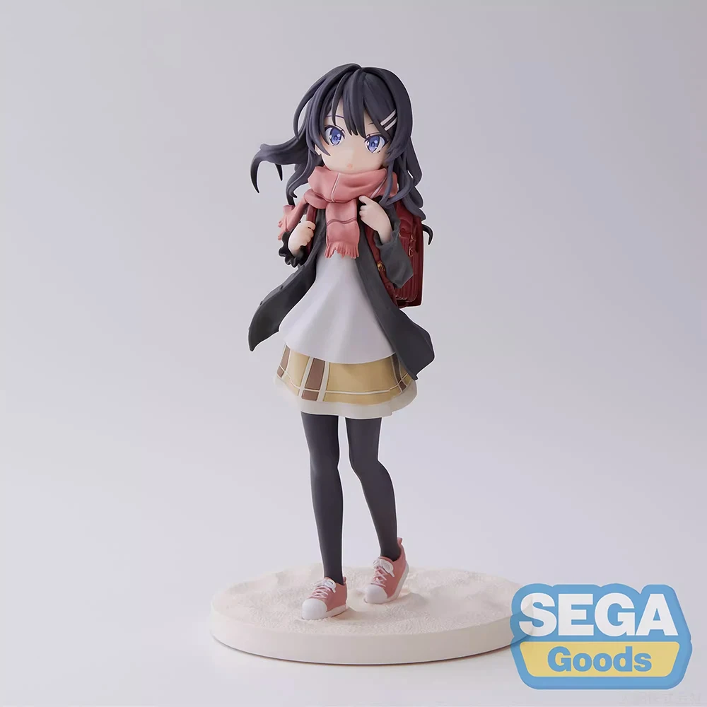 Фото Оригинальный SEGA Luminasta Sakurajima Mai детство красный рюкзак 16 см Подлинная аниме фигурка ПВХ Модель коллекционные игрушки №2