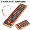 Wood Cribbage Board Game Classic 3 Track Cribbage Board With 9 Cribbage Pegs Portable Card Board Game For Adult Indoor & Outdoor 1