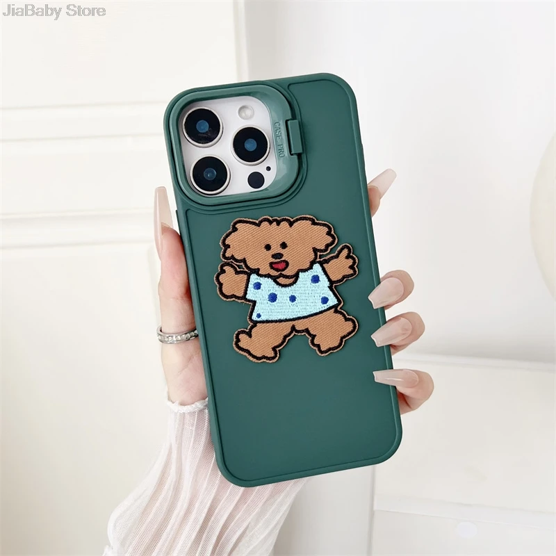 Custodia morbida in silicone per telefono con protezione antiurto per fotocamera con motivo a gatto e cane liquido per iPhone 11 12 13 14 15 16 Pro Max Plus_voghion.com