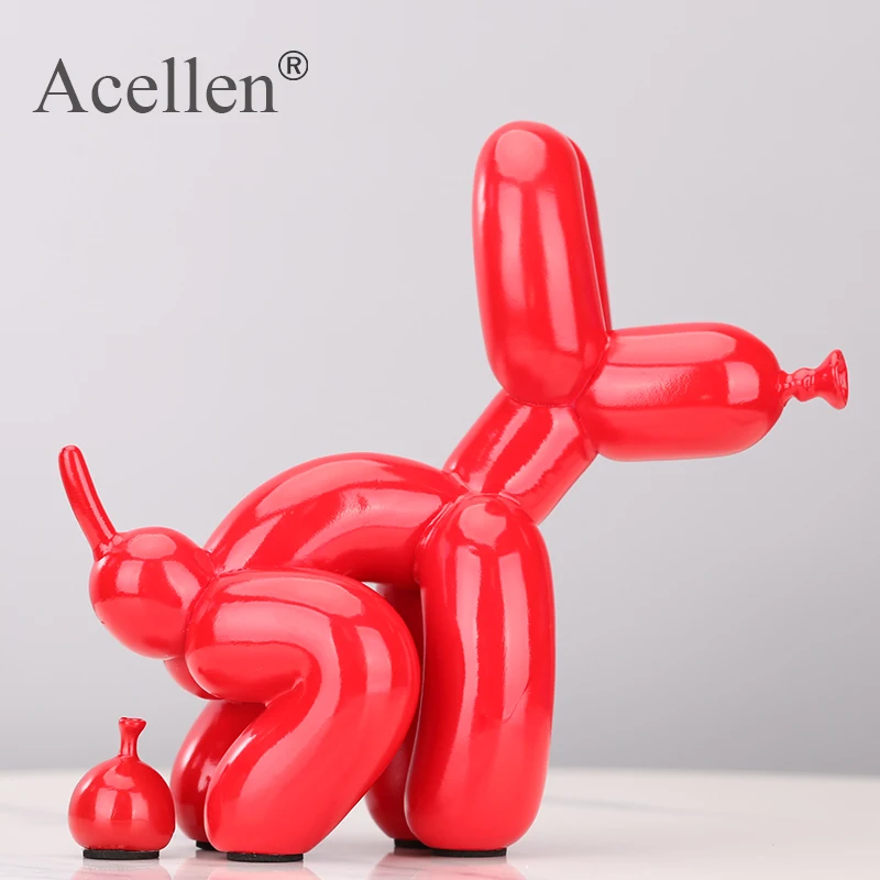 Animals Figurine Resin Cute Squat Poop Balloon Dog Shape Statue Art Sculpture