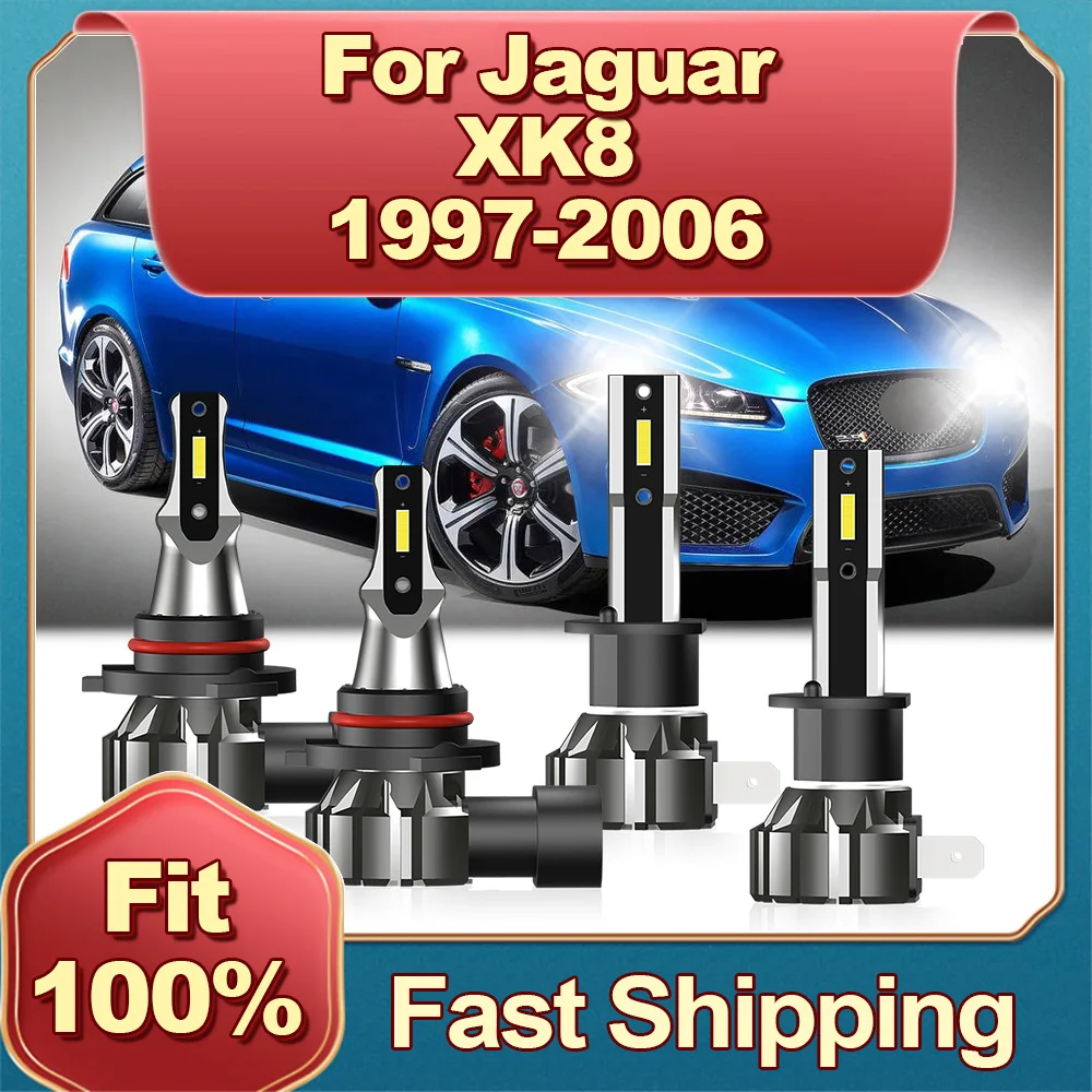 2/4PCS H1 9005 LED Car Headlight Bulbs White Light Lamp 12V For Jaguar XK8 1997 1998 1999 2000 2001 2002 2003 2004 2005 2006