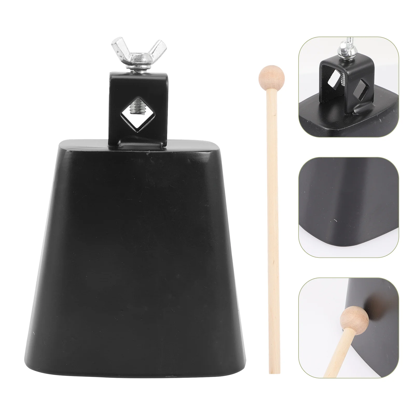 

4/5inch Metal Cowbells Cow Bell+Drumstick Metal Cow Bell Noise Maker Hand Percussion Instrument Kids Toy for Drum Set