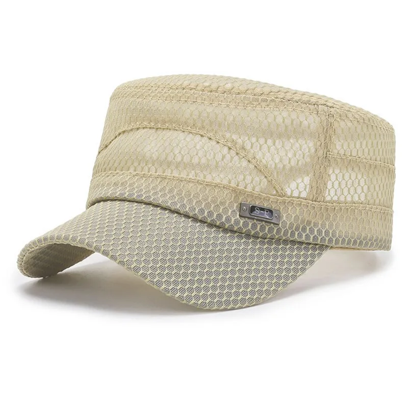 Adjustable Baseball Cap Cadet Army Man Breathable Trucker Caps Summer Men's Summer Hat Mesh Military Caps Flat Top Snapback outdoor hiking hat