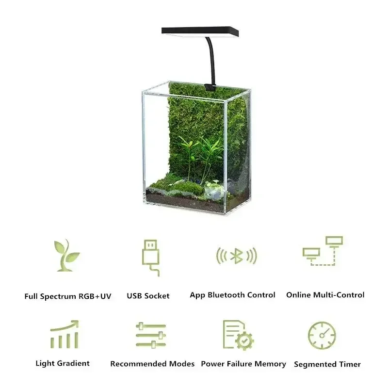 WEEK AQUA Mini 9 Pro USB Nano Aquarium Light Plant Grow Full