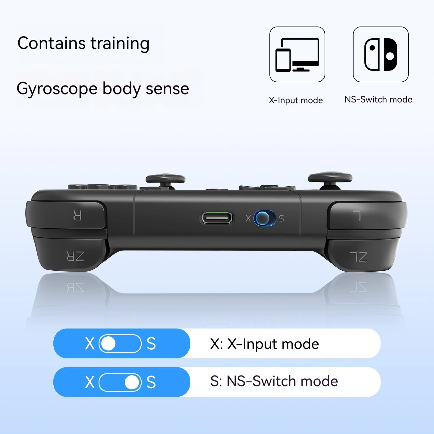 ACEGAMER Game Controller Wireless Bluetooth Gaming Controller Vibration Motor Gyroscope Portable Mini Grip for Switch Computer - 5