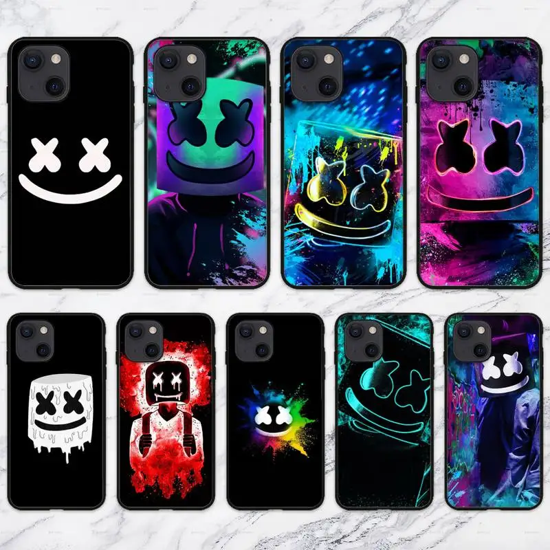 Популярный чехол Rainhemiaa DJ-M-Marshmello для телефона iPhone 13 Pro Max 12 Mini 11 SE 2020 6 6S 7 8 Plus XS X XR