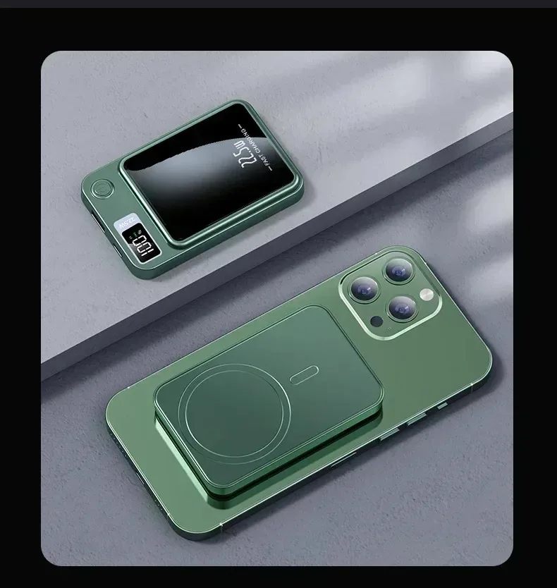 Magnetic Power Bank 100000mah Wireless Fast Charger For Iphone_voghion.com