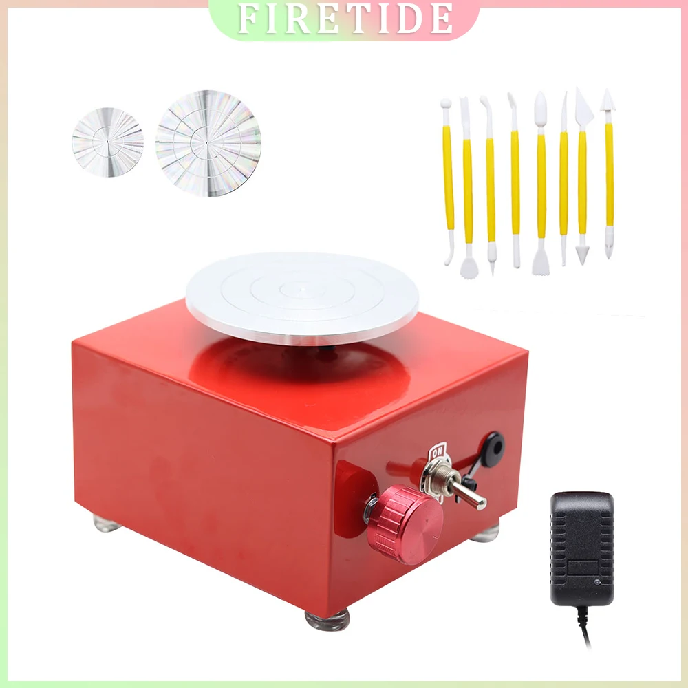 Mini Turntables Pottery Wheel Pottery Machine Electric Wheel DIY Craft Potter's Ceramic Tools Clay Tools with Tray