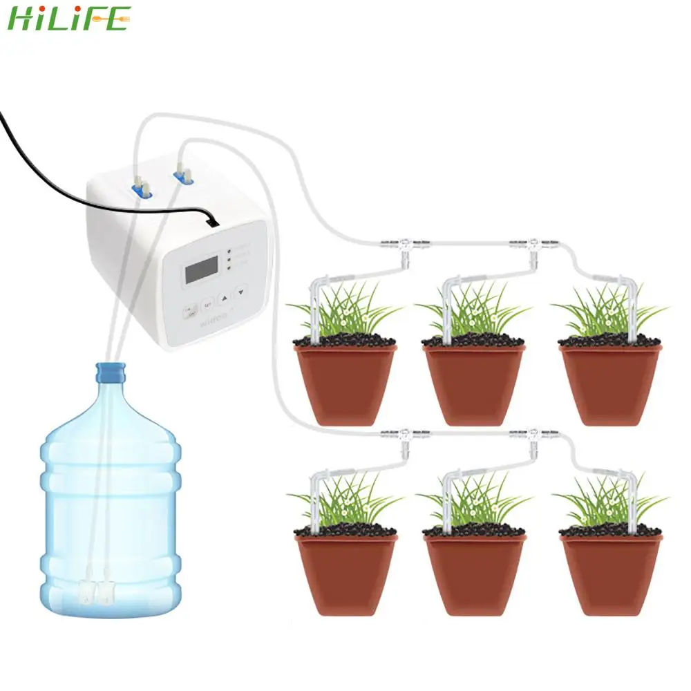 

Irrigation Controller Double Pump Automatic Watering Timer Garden Self-Watering Pump Drip Irrigation System Set Intelligent
