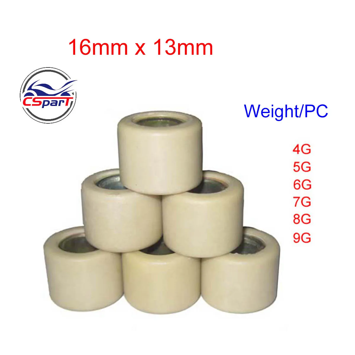 MUEOSI Pesi A Rulli For Variatore 16x13mm 4g 5.5g 6g 7g, For 50cc GY6 - Foto 4