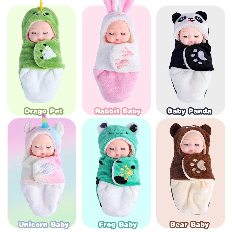 Mini Reborn Baby Doll Toy Simulation Animal Series with Clothes Movable Humanoid Doll Children's Toy Doll Birthday Gift - 4