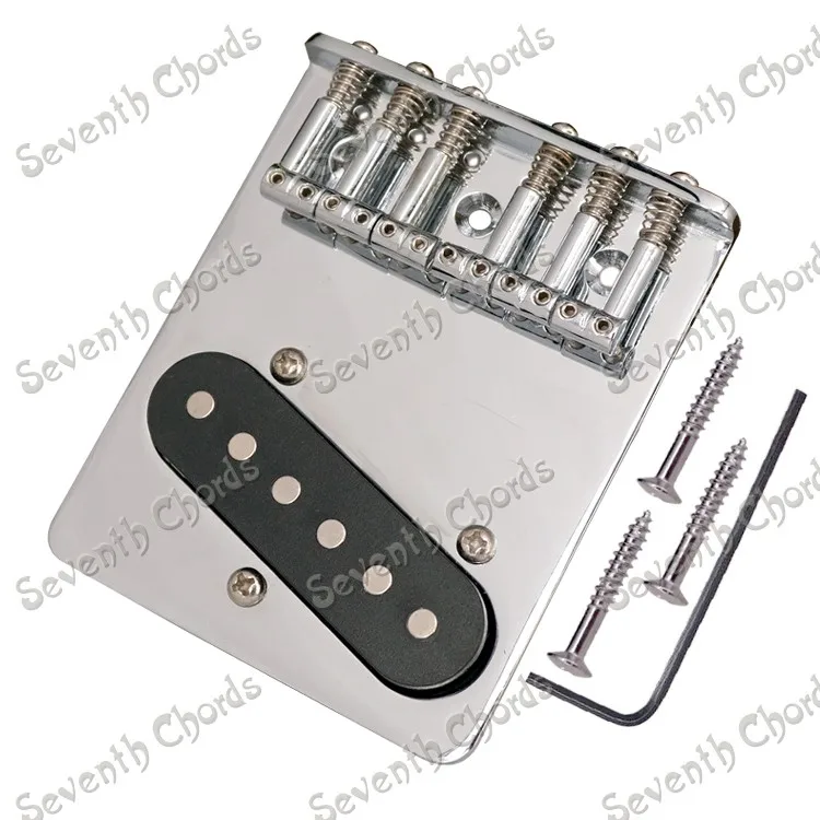 

Chrome Vintage L Shape 6 Saddle Bridge with Pickup for TL Electric Guitar Replacement
