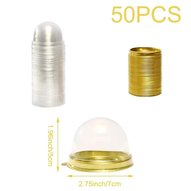 50 יחידות קופסאות פלסטיק שקופות מיניות לקאפקייקים, קופסאות למאפין, קופסאות למאפין לחתונה, יומולדת, קישוטי אפייה