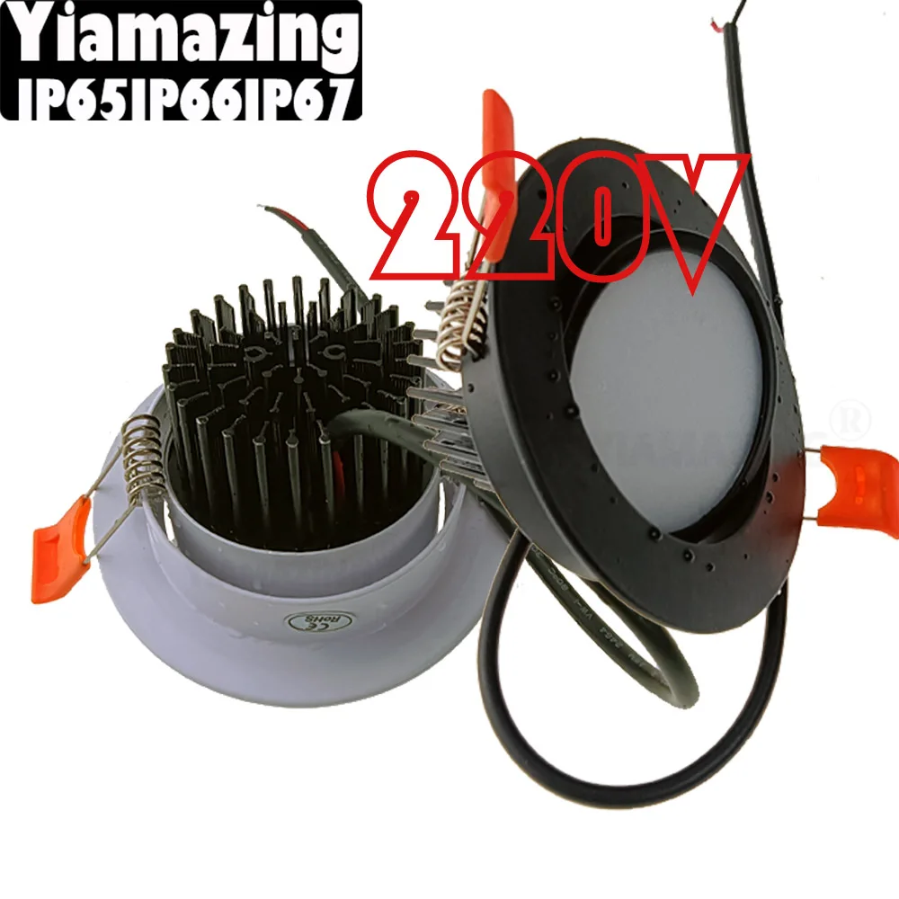 Rotate 220V LED downlight IP65 IP66 IP67 Outdoor waterproof 5W 7W 9W 12W Kitchen bathroom toilet eaves ceiling lamp Spot light