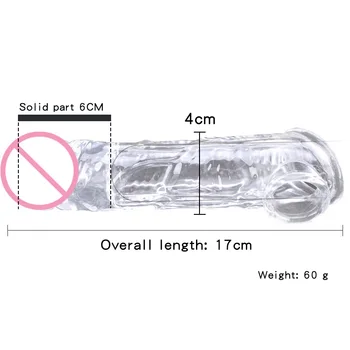 Man Nuo Male Penis Enlarger Sleeve Reusable Soft Condom Extender Realistic Dildo Cock Ring Testis Bondage Sex Toys For Men 88 3
