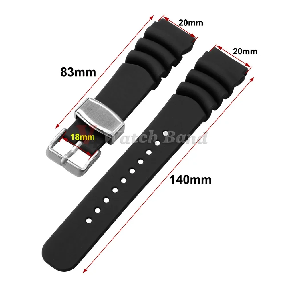 Universal Silicone Watchband for Men - Durable Sports Strap for Diving