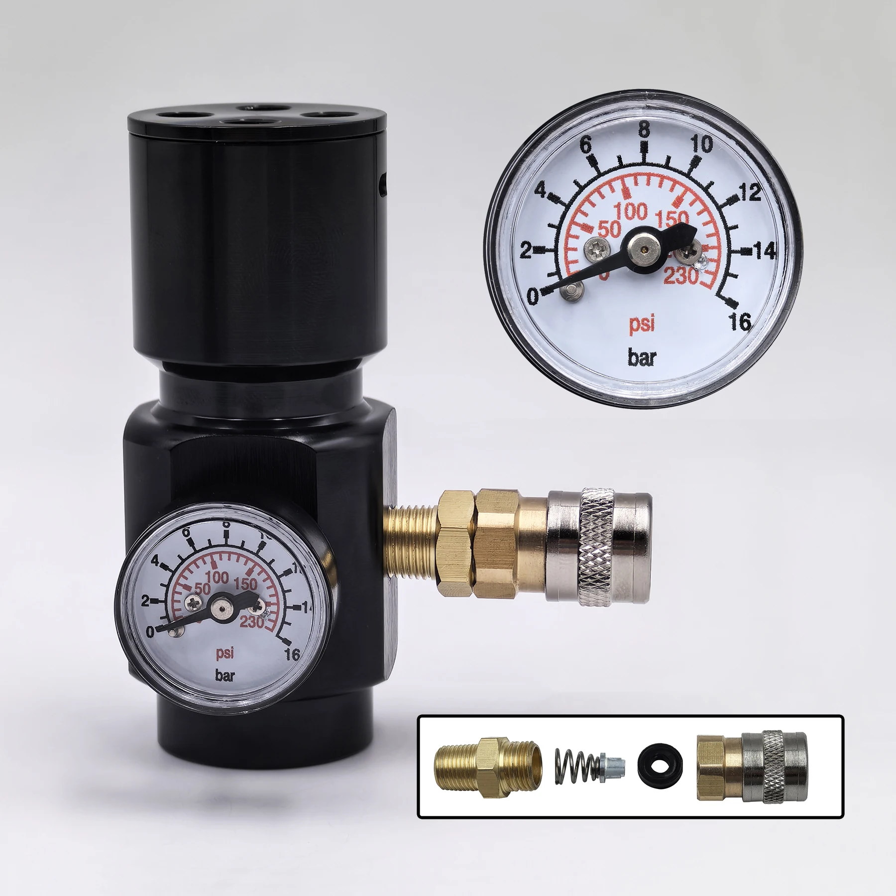 HPA Air 0-150psi 저압 조절기 공압 도구 용 휴대용 액세서리 마이크로 CO2 조절기 미국 표준 어댑터