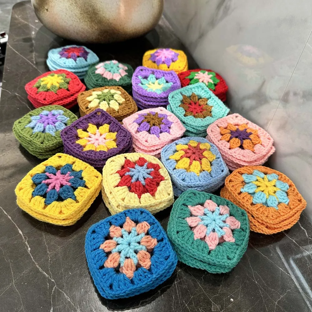 Two girls 50pcs/lot Handmade Original 7.5cm Trade Hand Crochet Coaster Handmade Cup Mat Photo Props Placemat Decorative Mat