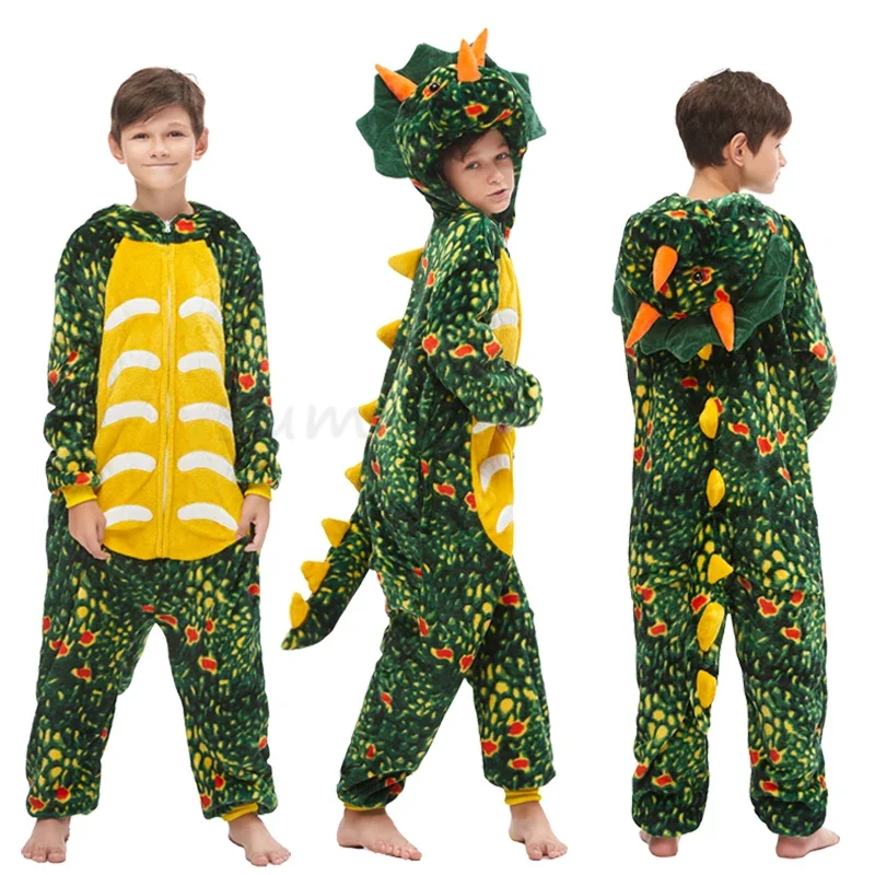 Halloween Dinosaur Animal Cartoon Hooded Jumpsuits Kids Onesies Kigurumi Dragon Pijama Sleepwear Adult Onesie Boy Onesies