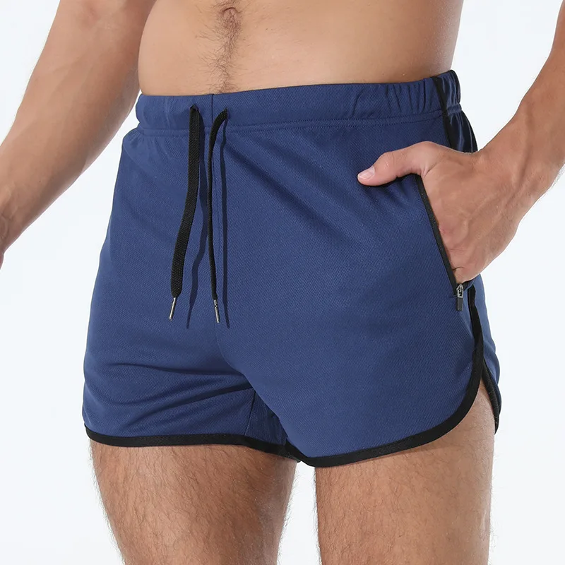 Muscle running shorts fitness quick-drying zipper pocket gym shorts men sweatpants