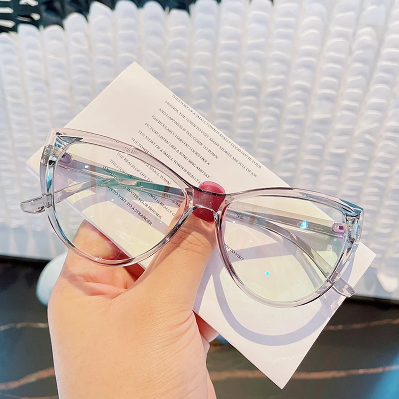 

Cat Eye Anti-blue Light Glasses Women Fashion Simple Computer Eyeglasses Trend Transparent Eyewear Frame Ladies Eye Lens