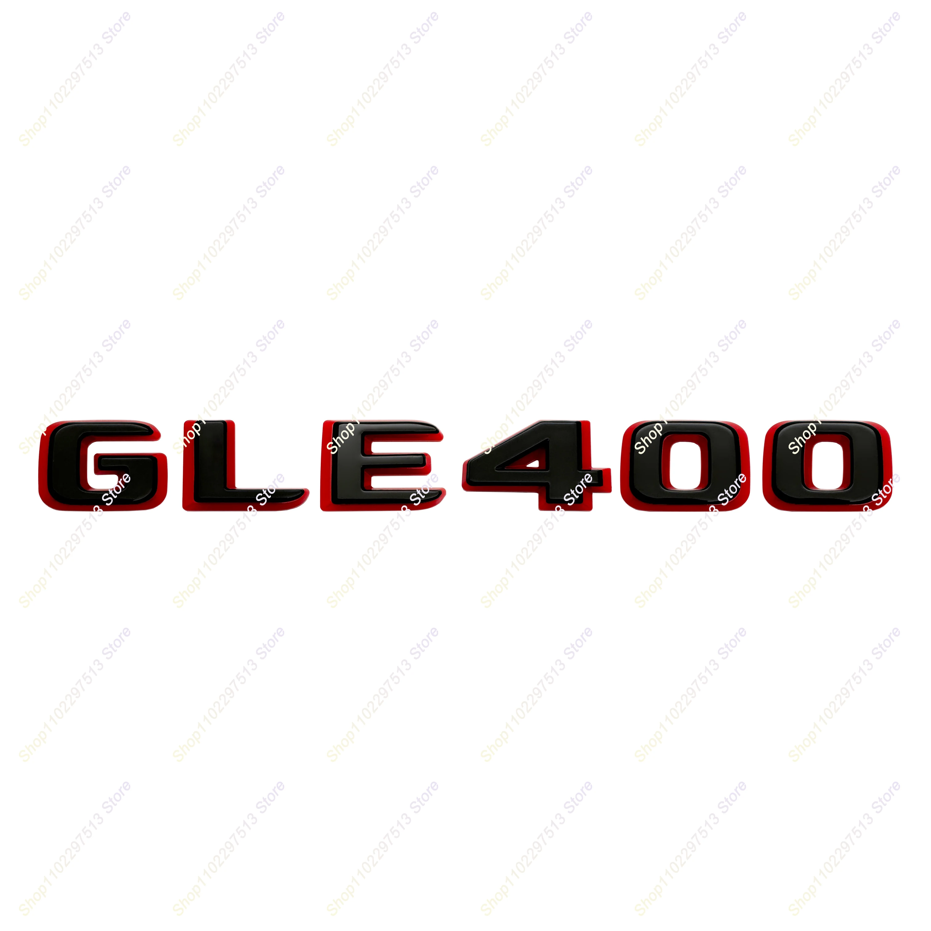광택 블랙 레드 글자 GLE300 GLE320 GLE350 GLE400 GLE450 ABS 엠블럼 W166 W167 시리즈 자동차 트렁크 로고 스티커