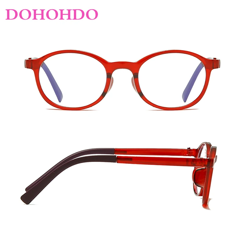 DOHOHDO New Baby Anti-blue Light Glasses Frame Brand Red Pink Green Frame Children Goggle Plain Glasses Kids Eyeglasses Eyewear