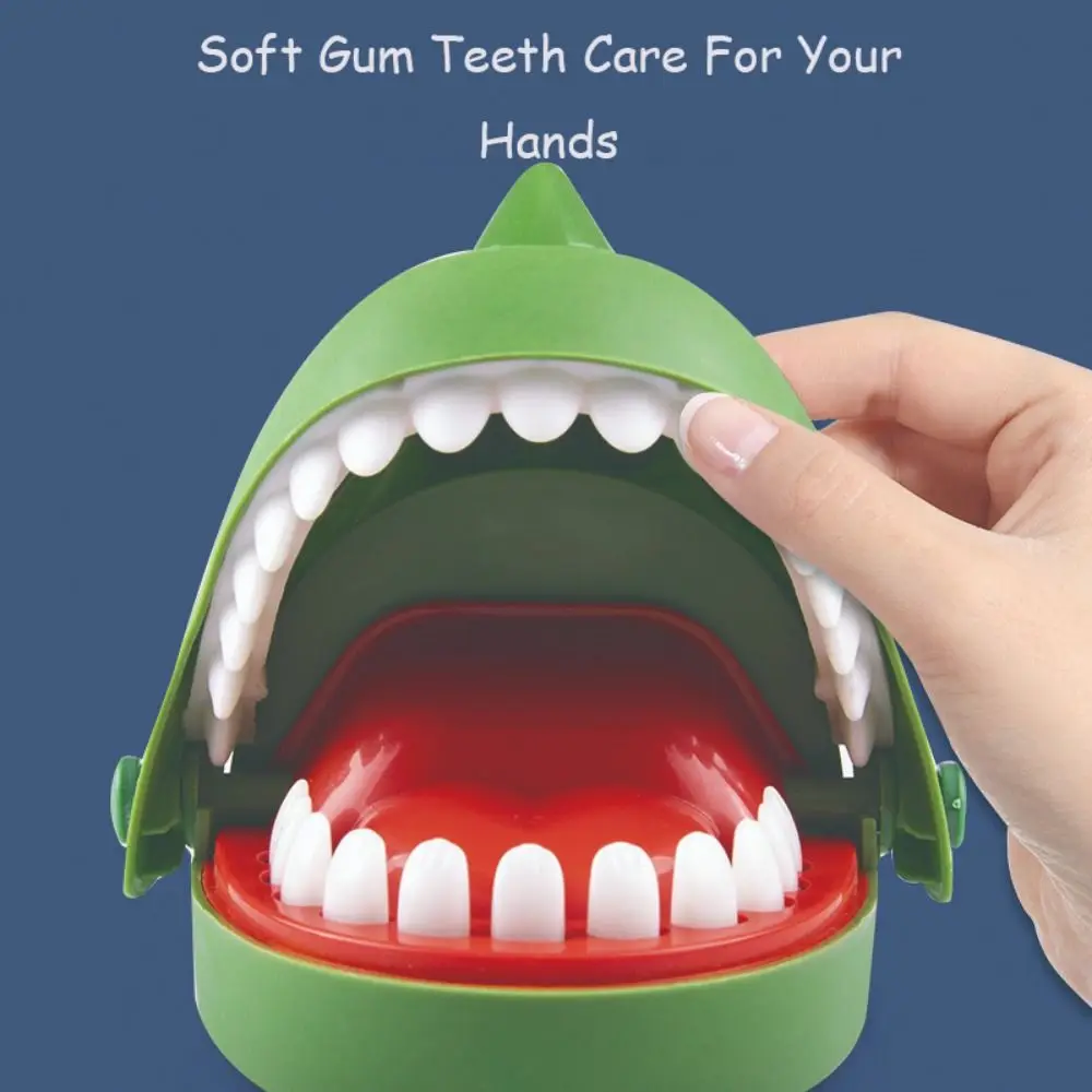 Triceratops Shape Hand-biting Crocodile Scary Toy Odorless Extract Teeth Dinosaur Bite Fingers Toy Cartoon Safe