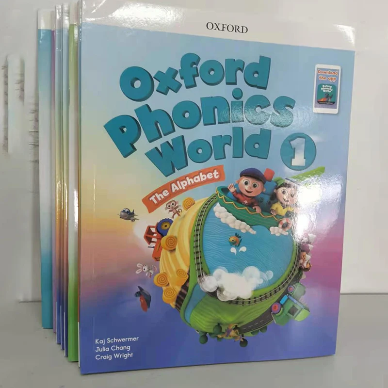 HCKG 2 Books Oxford Phonics World Storybook Children Learning English Case Early Learning Workbook Educational Toys Textbook