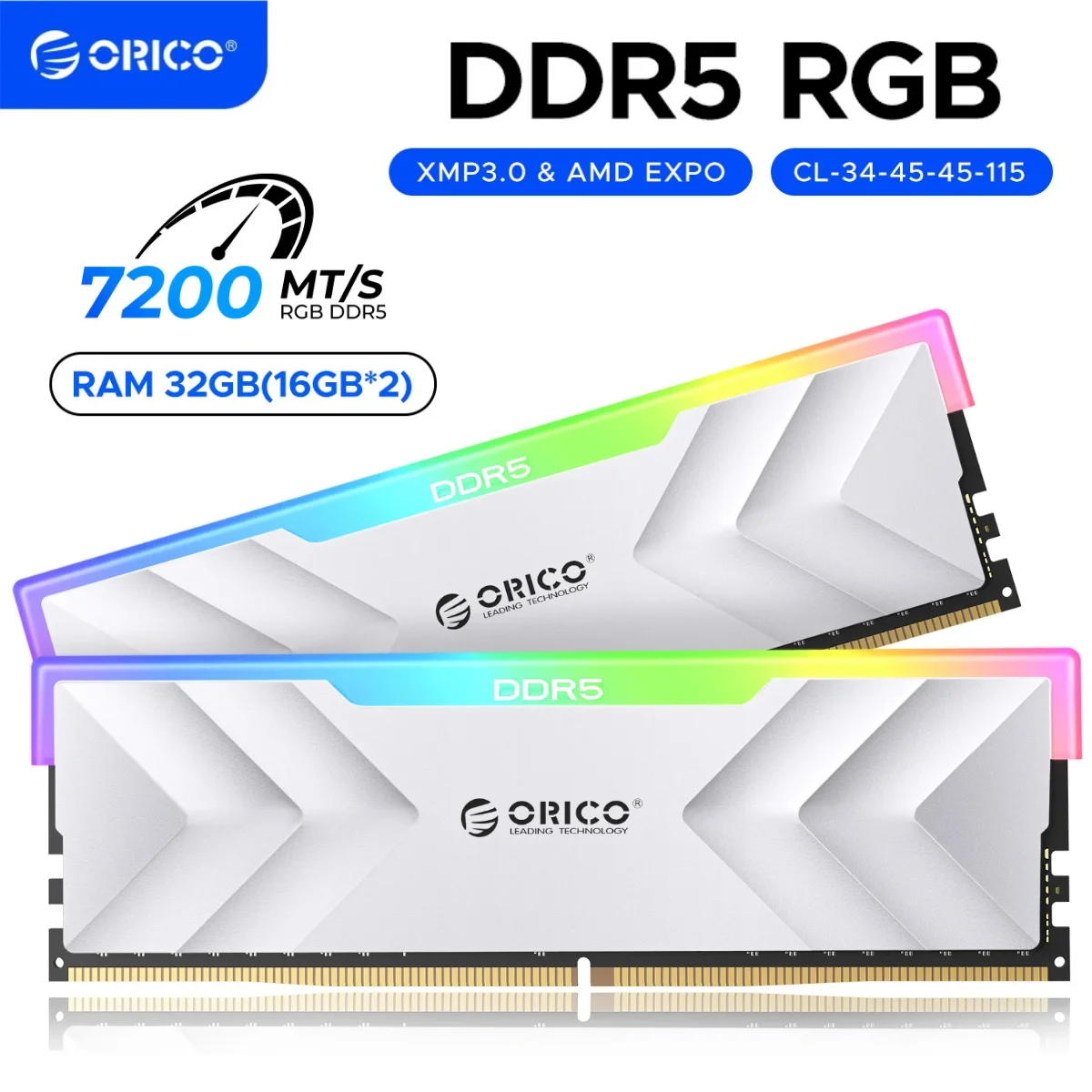 ORICO DDR5 32GB(16GB×2) 6000MHz ORICO Memoria RGB DDR5 Ram 32GB (2x16GB) 6000MHz 6400MHz