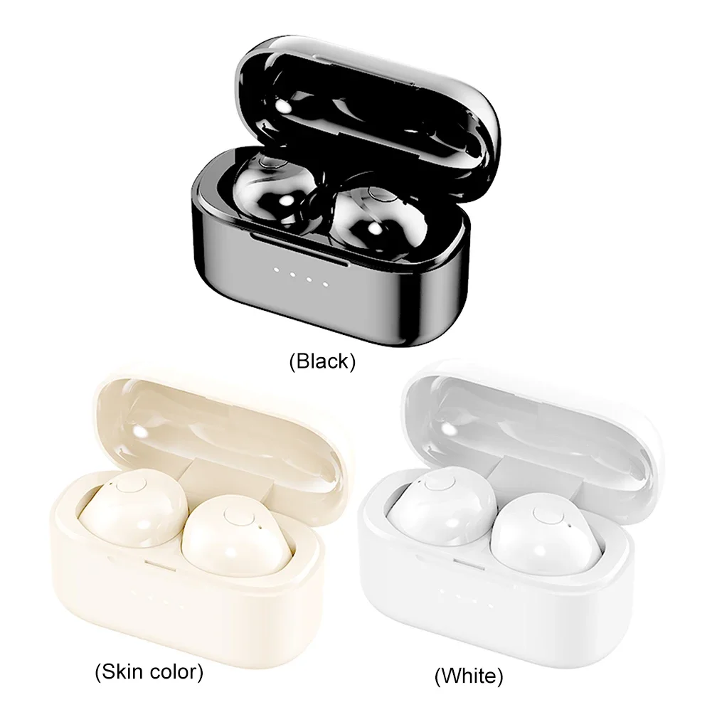 Invisible Earphones Bluetooth-Compatible 5.4 with Charging Case Mini Headphones Tiny Discreet Hidden Earphones for iPhone Xiaomi